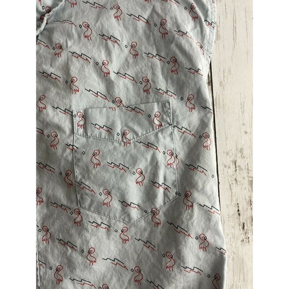 Retrofit Brand MFG Flamingo Tropical Mens Button Down Shirt Size L Large - Picture 4 of 6